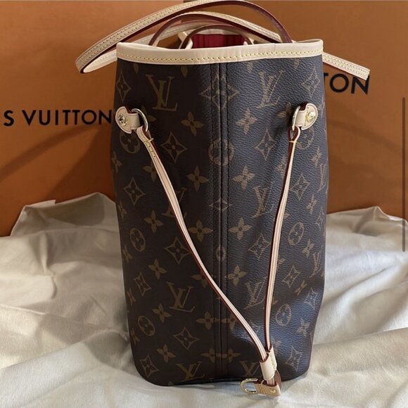 Authentic NEW LOUIS VUITTON Monogram Neverfull MM M41177 cerise red cherry bag - Picture 5 of 10